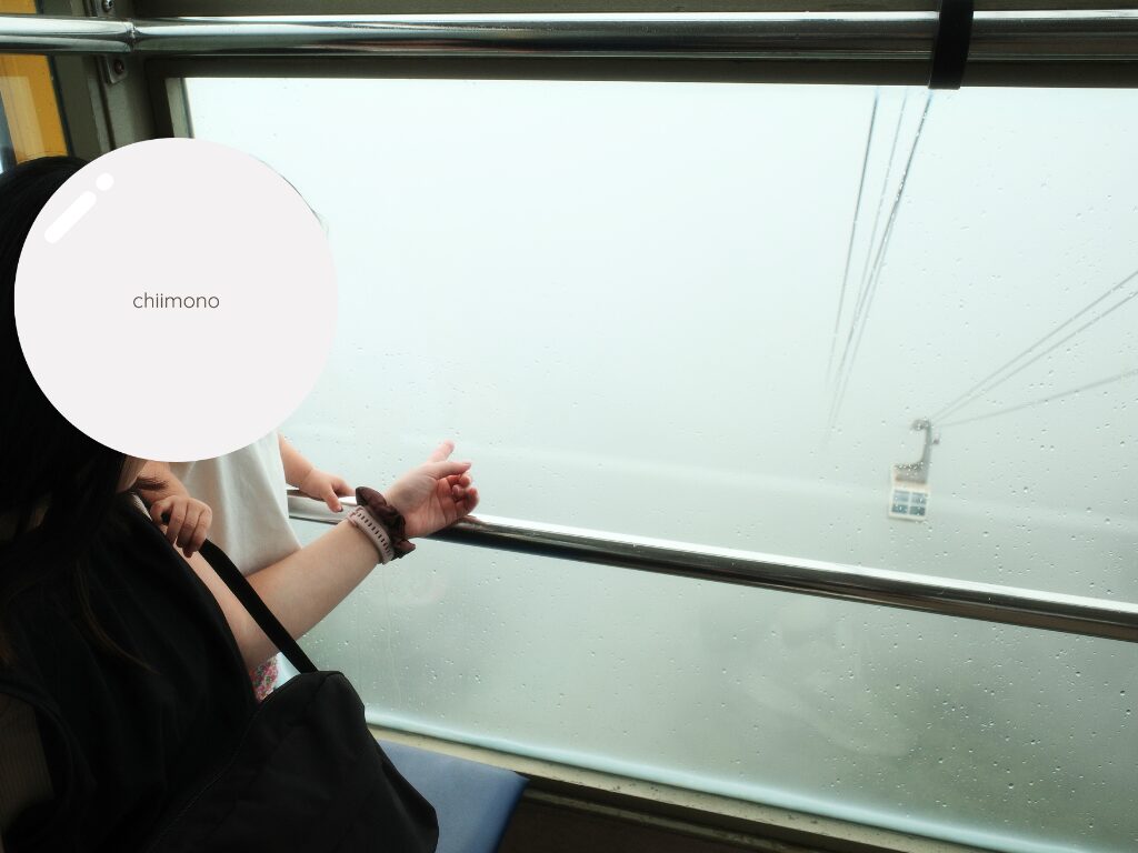 霧に包まれる蔵王中央ロープウェイ