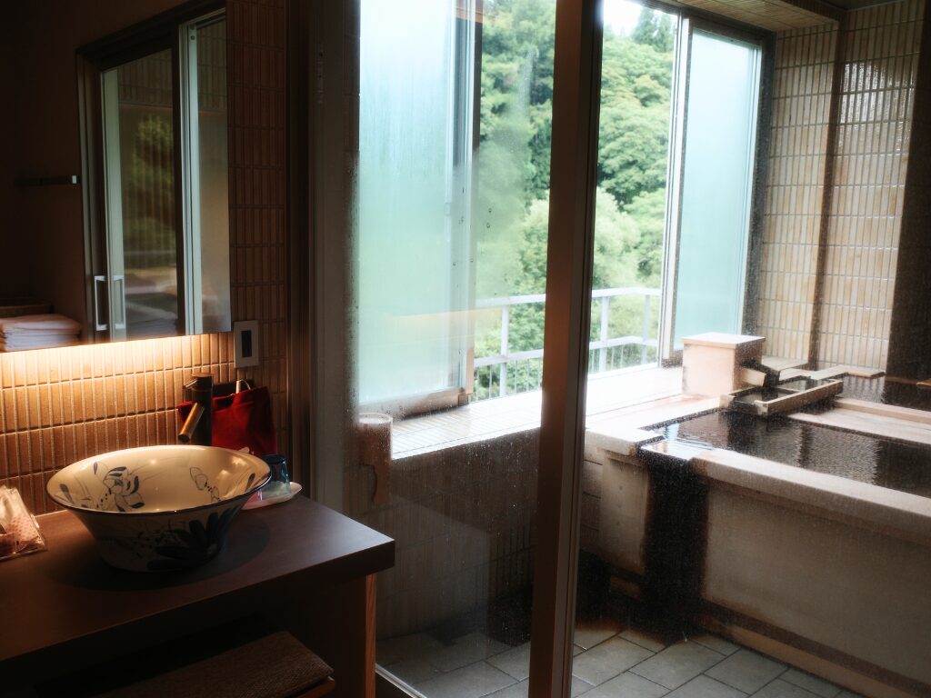 仙峡の宿 銀山荘の「半露天寝湯付客室」の脱衣所