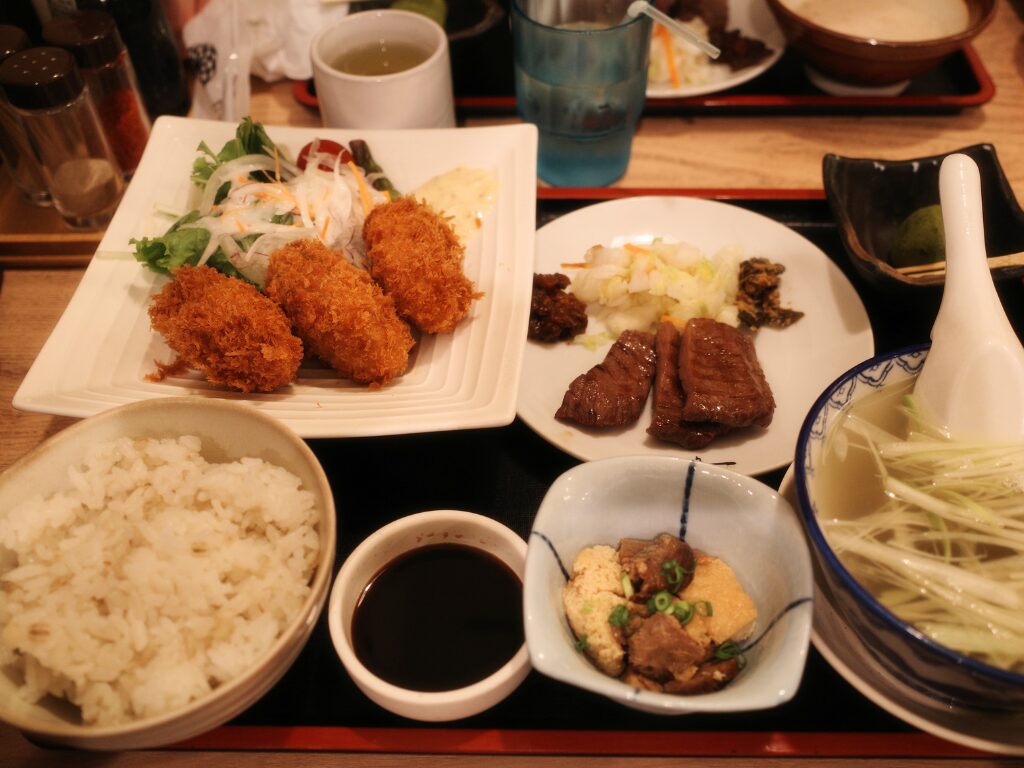 牛たん炭焼 利久 松島海岸駅前店のカキフライ定食